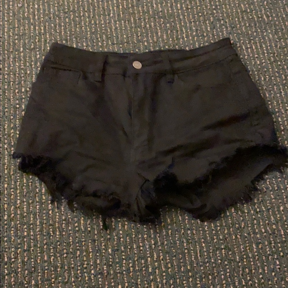 Black jean short shorts